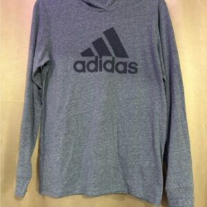 Adidas Heather Gray Hoodie with Logo
